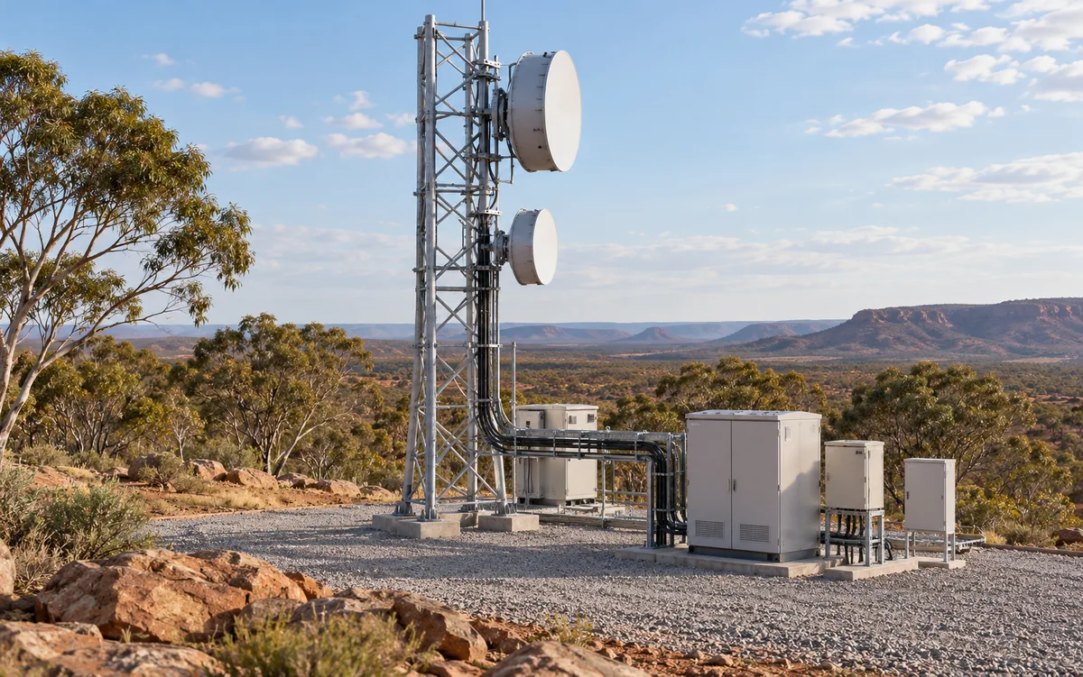 Concept visual of a remote microwave communications site